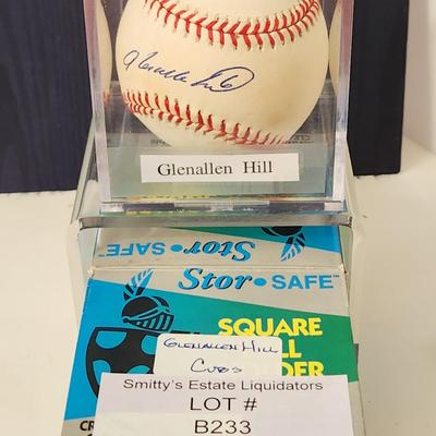 Glenallen Hill Cubs OMLB Signed Autographed Baseball In Collectors Case