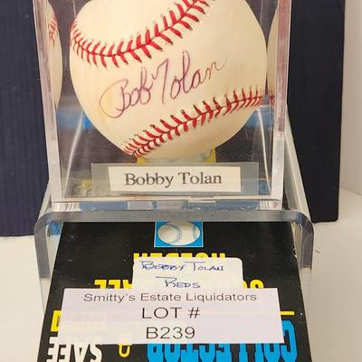 Bob Bobby Tolan Reds OMLB Signed Autographed Baseball In Collectors Case