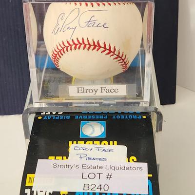 Elroy Face Pirates OMLB Signed Autographed Baseball In Collectors Case