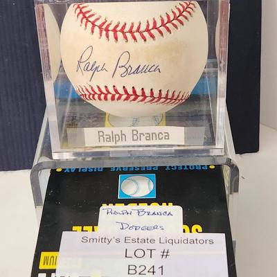 Ralph Branca Dodgers OMLB Signed Autographed Baseball In Collectors Case