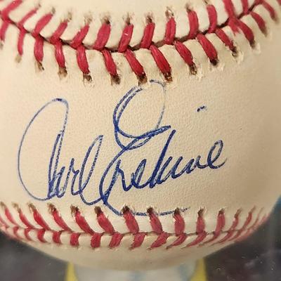 Carl Erskine Dodgers OMLB Signed Autographed Baseball In Collectors Case