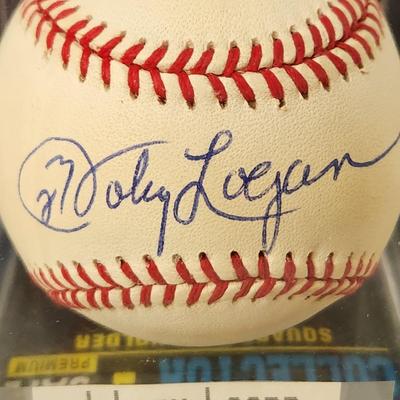 Johnny Logan 23 Reds OMLB Signed Autographed Baseball In Collectors Case