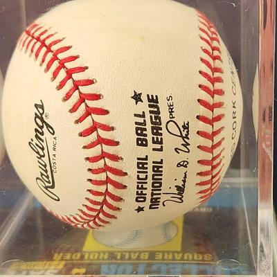 Johnny Logan 23 Reds OMLB Signed Autographed Baseball In Collectors Case