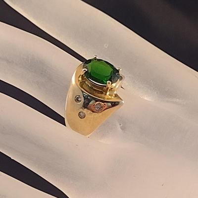 14 Karat Yellow Gold and Gemstone Ring- Size 6 1/4- Approx Weight 8.6 Grams (#2)