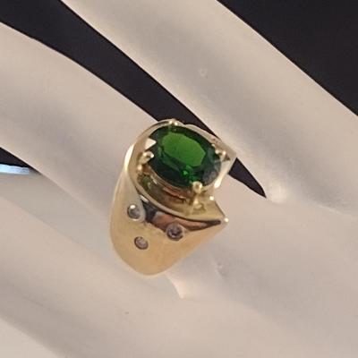 14 Karat Yellow Gold and Gemstone Ring- Size 6 1/4- Approx Weight 8.6 Grams (#2)