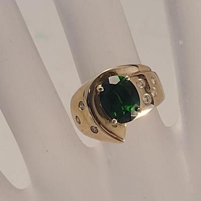 14 Karat Yellow Gold and Gemstone Ring- Size 6 1/4- Approx Weight 8.6 Grams (#2)