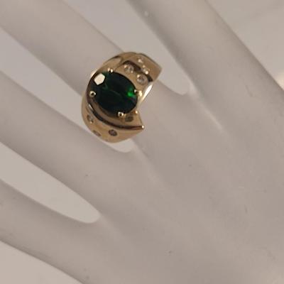 14 Karat Yellow Gold and Gemstone Ring- Size 6 1/4- Approx Weight 8.6 Grams (#2)