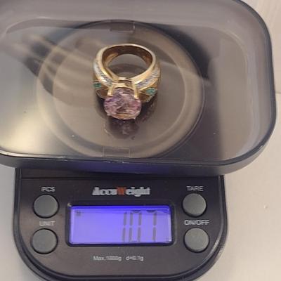 14 Karat Yellow Gold and Gemstone Ring- Size 6- Approx Weight 10.7 Grams (#3)
