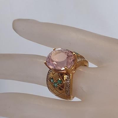 14 Karat Yellow Gold and Gemstone Ring- Size 6- Approx Weight 10.7 Grams (#3)