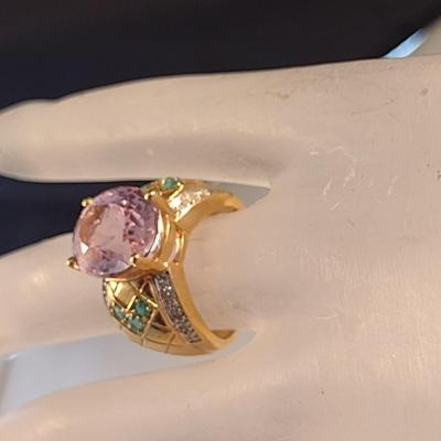 14 Karat Yellow Gold and Gemstone Ring- Size 6- Approx Weight 10.7 Grams (#3)