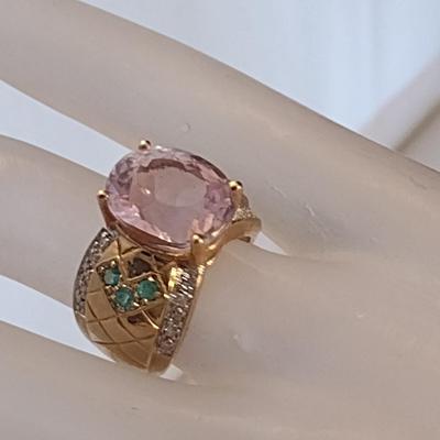 14 Karat Yellow Gold and Gemstone Ring- Size 6- Approx Weight 10.7 Grams (#3)