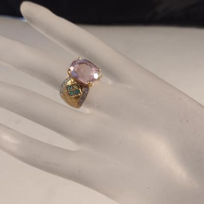 14 Karat Yellow Gold and Gemstone Ring- Size 6- Approx Weight 10.7 Grams (#3)