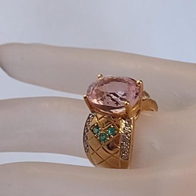 14 Karat Yellow Gold and Gemstone Ring- Size 6- Approx Weight 10.7 Grams (#3)