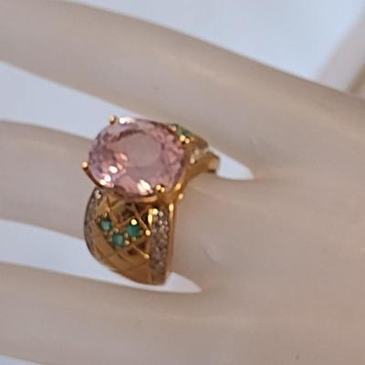 14 Karat Yellow Gold and Gemstone Ring- Size 6- Approx Weight 10.7 Grams (#3)