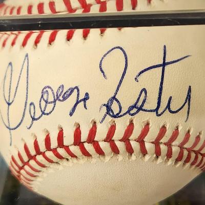 George Foster Reds OMLB Signed Autographed Baseball In Collectors Case