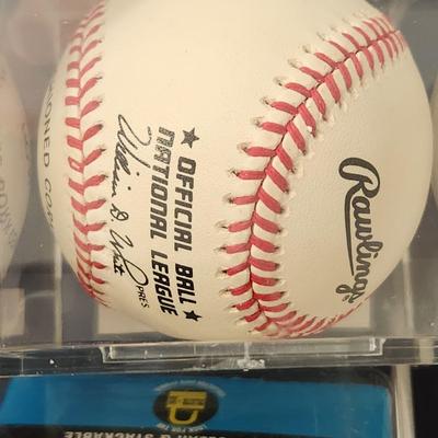 George Foster Reds OMLB Signed Autographed Baseball In Collectors Case