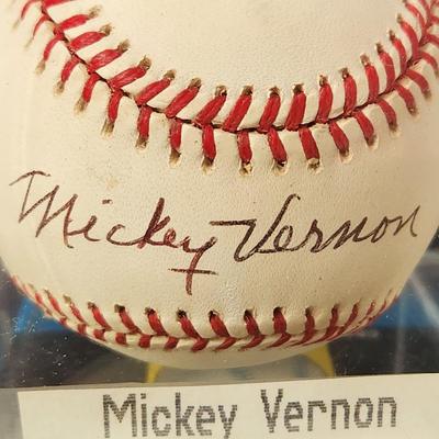 Mickey Vernon Senators OMLB Signed Autographed Baseball In Collectors Case