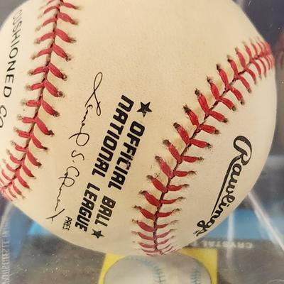 Rick Aguilera Cubs OMLB Signed Autographed Baseball In Collectors Case