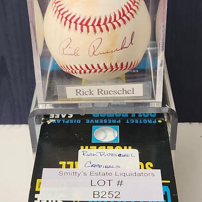 Rick Rueschel Cardinals OMLB Signed Autographed Baseball In Collectors Case