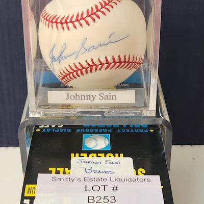 Johnny Sain Braves OMLB Signed Autographed Baseball In Collectors Case