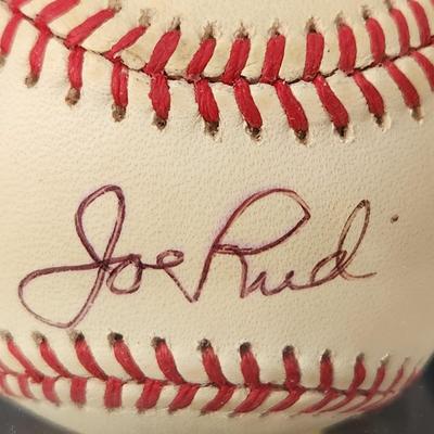 Je Rudi OMLB Signed Autographed Baseball In Collectors Case