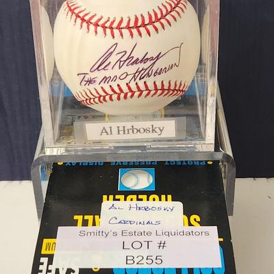 Al Hrbosky Cardinals "The Mad Hungarian" OMLB Signed Autographed Baseball In Collectors Case