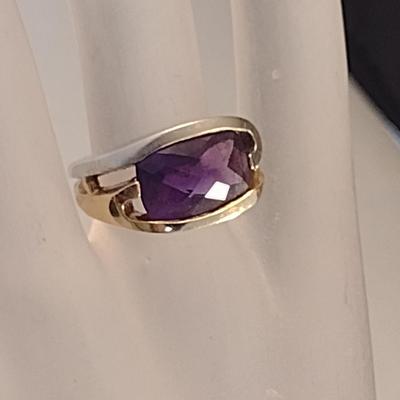 14 Karat Yellow and White Gold and Gemstone Ring- Size 6- Approx Weight 11.6 Grams (#5)