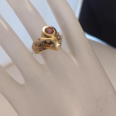 14 Karat Yellow Gold and Gemstone Ring- Size 6- Approx Weight 9.2 Grams (#6)