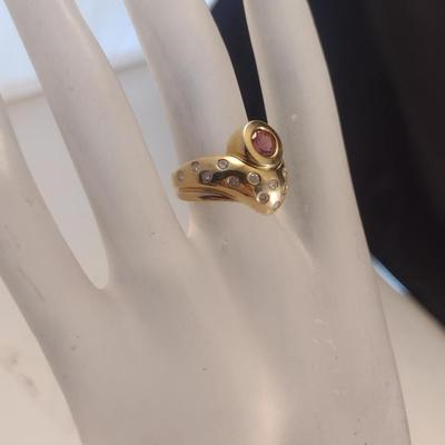 14 Karat Yellow Gold and Gemstone Ring- Size 6- Approx Weight 9.2 Grams (#6)