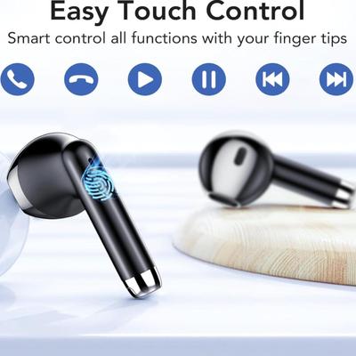 Black Bluetooth Headphones in Ear, Wireless Bluetooth 5.3, Deep Bass, USB-C, 30 Hours Playtime, IPX7 Waterproof, Touch Control Earphones...