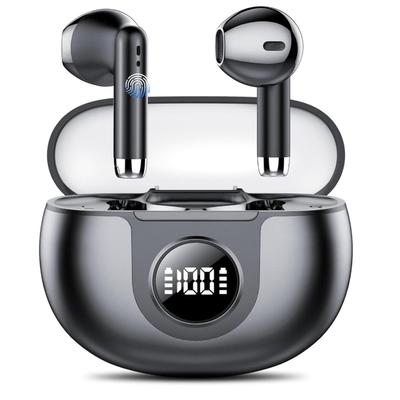Black Bluetooth Headphones in Ear, Wireless Bluetooth 5.3, Deep Bass, USB-C, 30 Hours Playtime, IPX7 Waterproof, Touch Control Earphones...