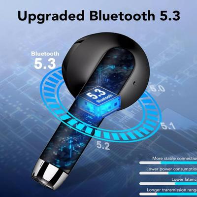 Black Bluetooth Headphones in Ear, Wireless Bluetooth 5.3, Deep Bass, USB-C, 30 Hours Playtime, IPX7 Waterproof, Touch Control Earphones...