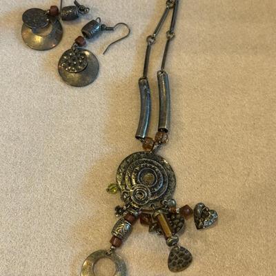 Bohemian necklace and earrings