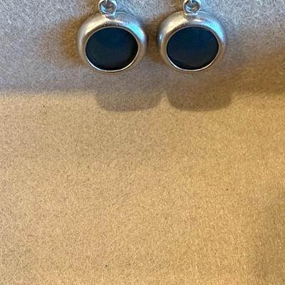 Silver and blue earrings