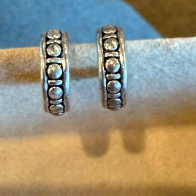 Silver hoops w/ circle