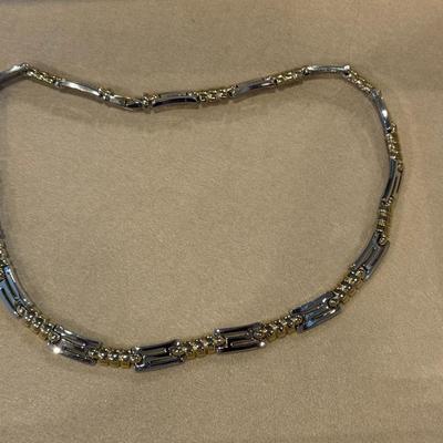 Silver and gold chainlink necklace