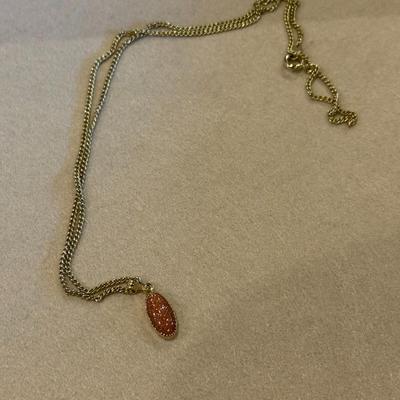 peach oval neckalce