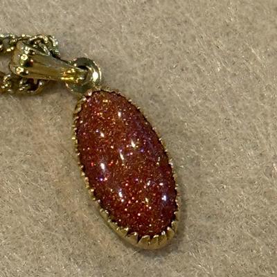 peach oval neckalce