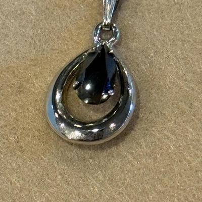 black and silver teardrop necklace