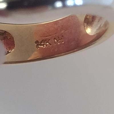 14 Karat Yellow and White Gold and Gemstone Ring- Size 6 1/4- Approx Weight 7.4 Grams (#11)