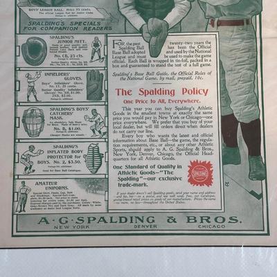 LOT 42: Antique Baseball Ads - Saturday Magazine & Spalding
