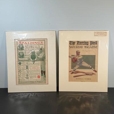 LOT 42: Antique Baseball Ads - Saturday Magazine & Spalding
