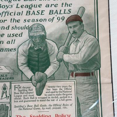 LOT 42: Antique Baseball Ads - Saturday Magazine & Spalding