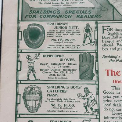LOT 42: Antique Baseball Ads - Saturday Magazine & Spalding