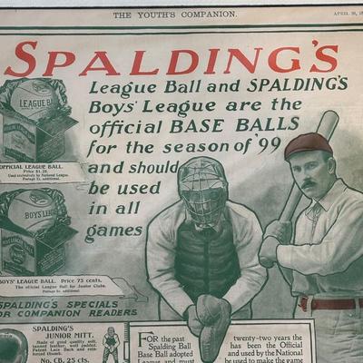 LOT 42: Antique Baseball Ads - Saturday Magazine & Spalding