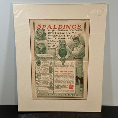 LOT 42: Antique Baseball Ads - Saturday Magazine & Spalding