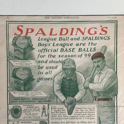 LOT 42: Antique Baseball Ads - Saturday Magazine & Spalding