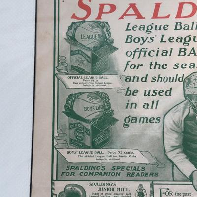 LOT 42: Antique Baseball Ads - Saturday Magazine & Spalding