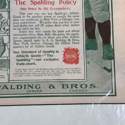 LOT 42: Antique Baseball Ads - Saturday Magazine & Spalding