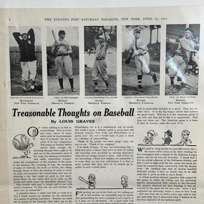 LOT 42: Antique Baseball Ads - Saturday Magazine & Spalding